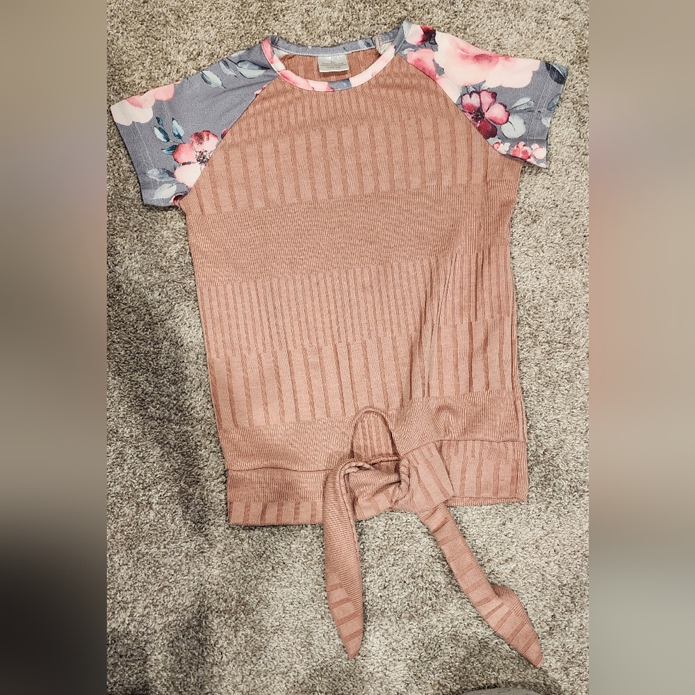 Girls Floral Sleeve Top 5t